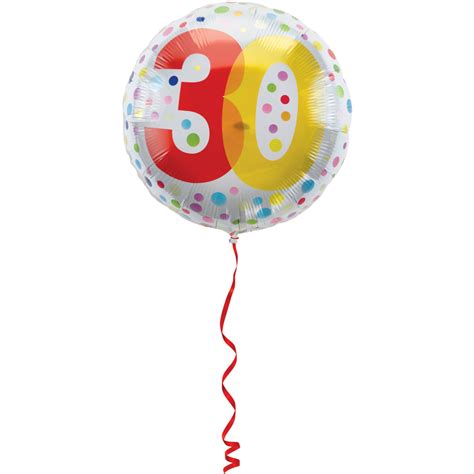 30th Birthday Happy Bday Dots Foil Balloon 45 Cm