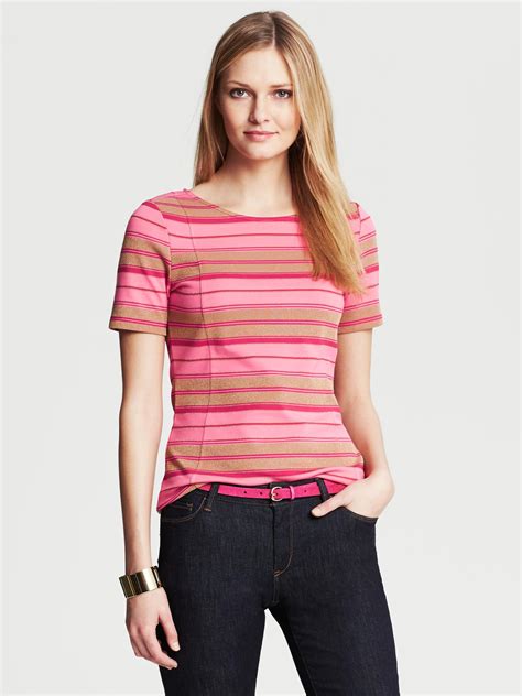 Banana Republic Pink Ponte Knit Top Party Pink In Pink Party Pink Lyst