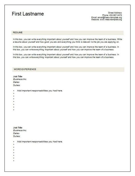 Resume Templates You Can Fill In Resume Templates Resume Templates