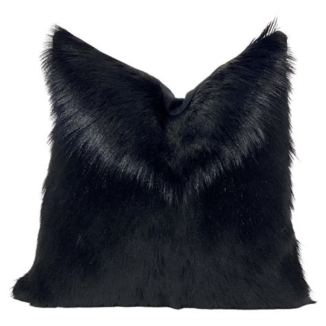 Black Fur Pillow Goat Skin 20x20 50x50cm For Sale At 1stdibs Black