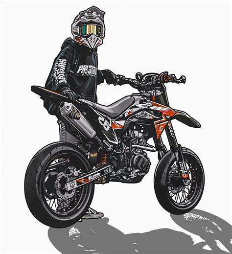 Draw Cartoon Motorcycle From Your Photo By Rizkirenaldi Fiverr Ktm