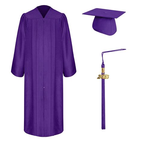 Matte Purple Graduation Cap Gown And Tassel Setcollege