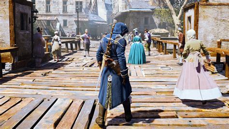 Assassin S Creed Unity 4K Gameplay Free Roam Parkour Amazing Combat