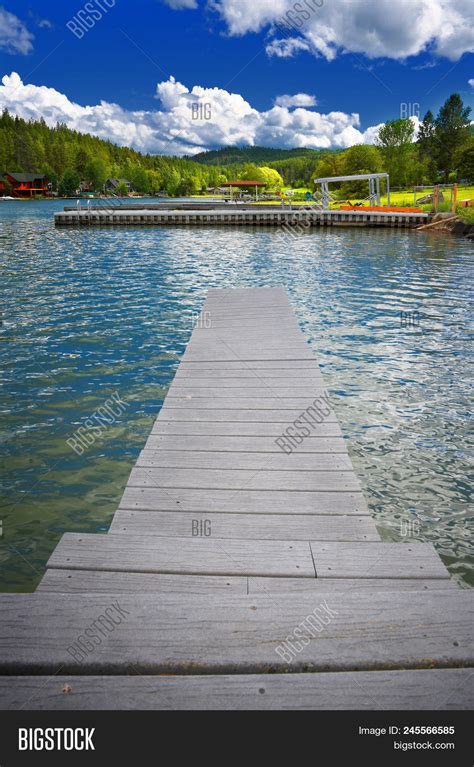 Dock On Flathead Lake Image And Photo Free Trial Bigstock