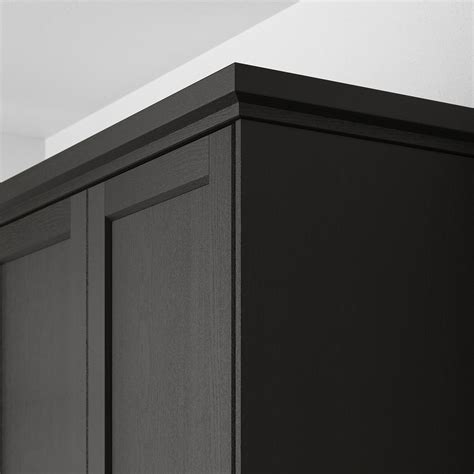 LERHYTTAN Deco strip, contoured edge, black stained - IKEA | Crown moulding kitchen cabinets ...