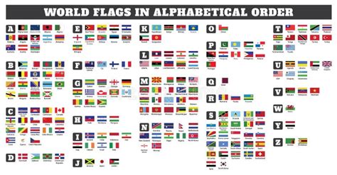 All Flags Of The World In Alphabetical Order Round Flat Style Stock Images