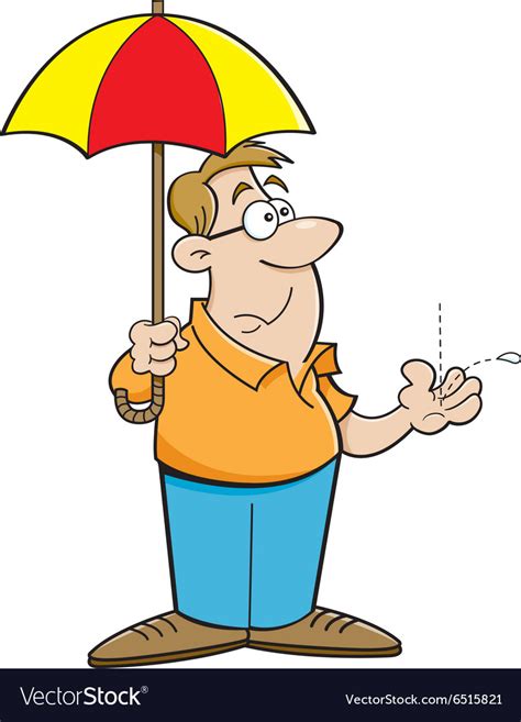 Cartoon Man Holding An Umbrella Royalty Free Vector Image