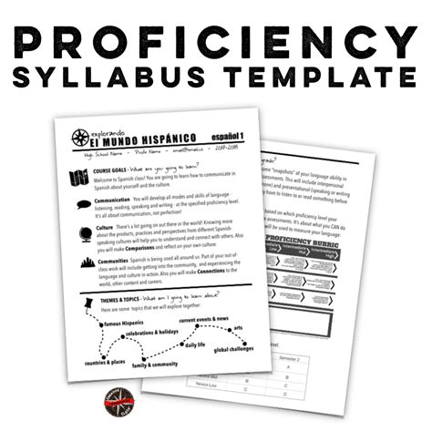 Proficiency syllabus template from Creative Lang. Classroom | Syllabus ...