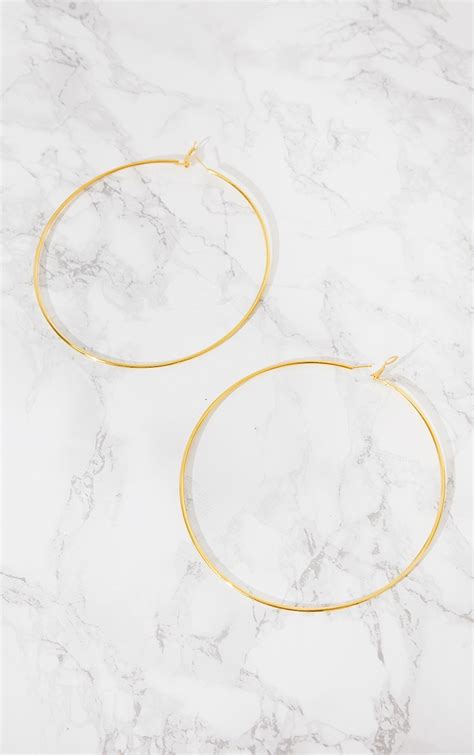 Gold 120mm Hoop Earrings Accessories Prettylittlething Usa