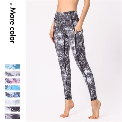 wholesale women s printed yoga pants high waist workout leggings tummy