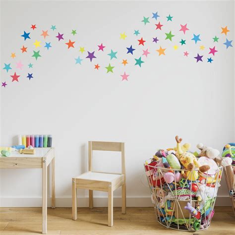 Wall Decals Rainbow Stars Multi Sized 5 Point Star Etsy Kids Wall