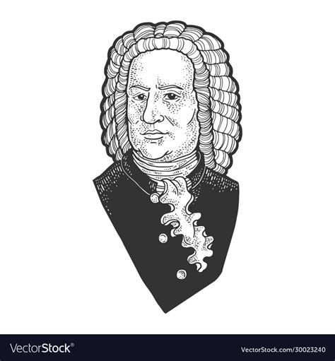 Johann Sebastian Bach Sketch Royalty Free Vector Image