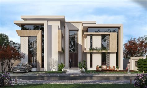 Modern Villa In Bright Colors On Behance Modern Villa Design Modern