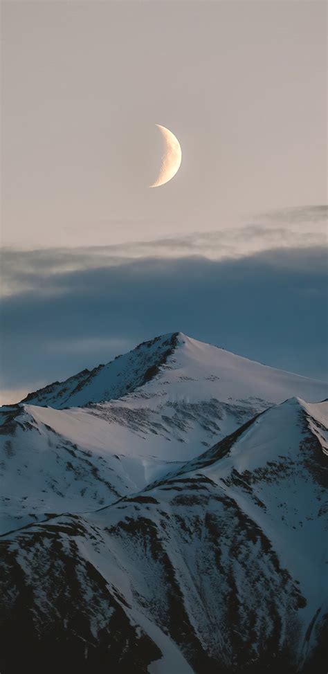 1440x2960 Moon Above Mountains Winter 4k Samsung Galaxy Note 98 S9s8