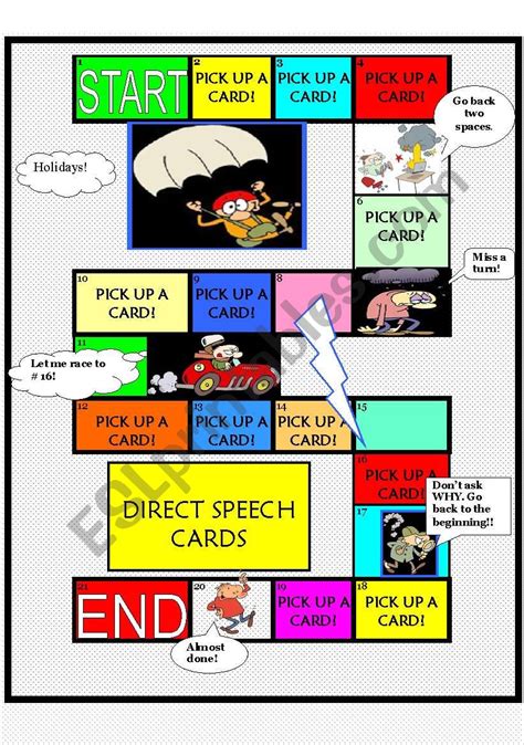 Reported Speech Game Esl Worksheet By Rdaporta