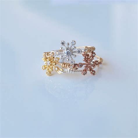 Dainty Snowflake Rings In Mixed Metal Handcrafted By Bare And Etsy