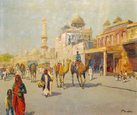 Jack Prudnikov Middle Eastern Street Scene Oil Painting