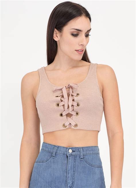 The Weekend Ribbed Lace Up Crop Top Also In Black Gojane Marie Antoinette Sweater Top