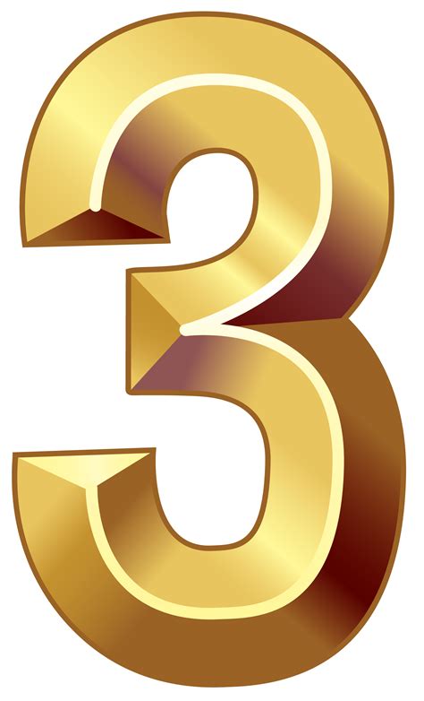 Gold Number Three Png Clipart Image Gallery Yopriceville High