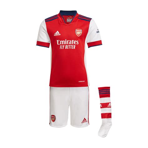 Completo Adidas Arsenal Fc Primo Kit 2021 2022 Bambino White Scarlet