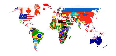 World Flag Map Isolated On White Stock Vector Illustration Of