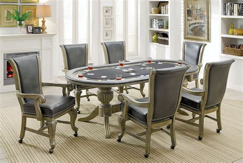 Melina Game Table Set In Gray Game Room Furniture Furniture Of