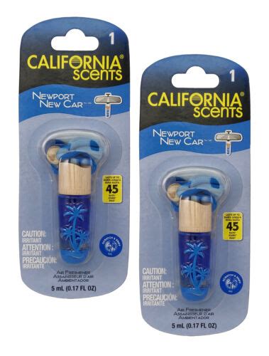 California Scents Air Fresheners Hanging Vial Necklace New Car Scent