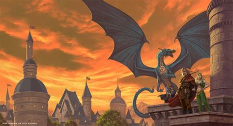 From 1998 until 2003, wizards of the coast was responsible for translating and distributing pokémon trading cards created by media. -Dragons of Summer Flame - © Wizards of the Coast (With images) | Art, Fantasy art, Cover art