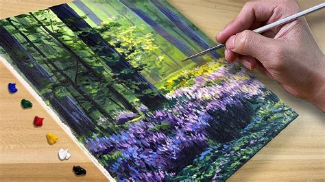 Painting Lavender Forest Acrylic Painting Correa Art YouTube