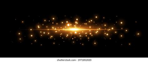 Gold Glittering Dots Sparkles Particles Stars Stock Vector Royalty
