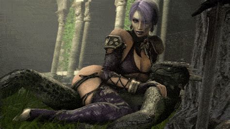 The Big Imageboard Tbib D Animated Argonian Big Breasts Breasts Cleavage Clothed