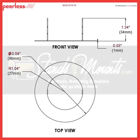 Peerless Modular Series Escutcheon Trim Disc White Mod Atd W