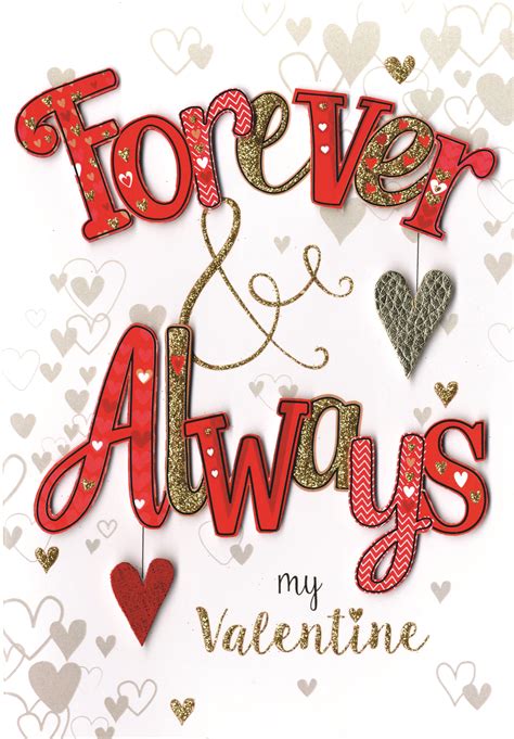 Forever And Always Valentines Card Embellished Hand Finished Card Cards