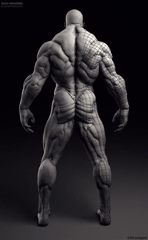 Luca Nemolato Official Blog Extreme Bodybuilder Vray Renders Zbrush Anatomy Human Anatomy