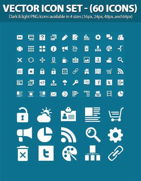 Vector Icon Set 60 Icons Icons Graphic Design Junction
