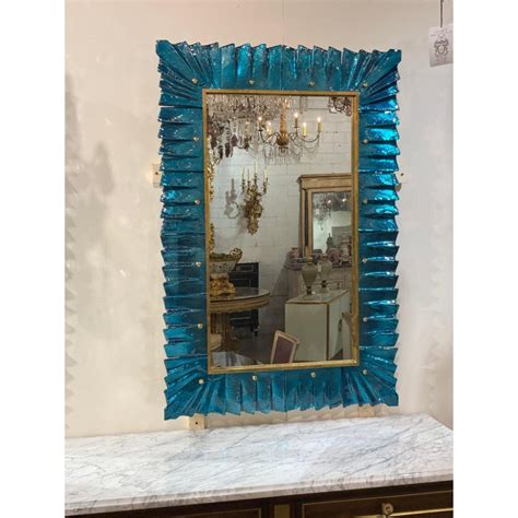 Modern Murano Glass Teal Colored Mirrors Legacy Antiques