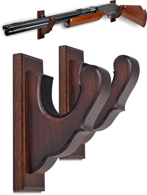 hunting equipment sporting goods rifle shotgun gun rack wall mount metal coated firearm storage