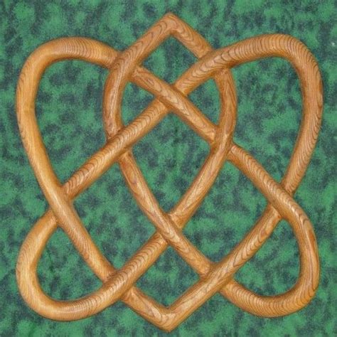 Irish Love Knot Celtic Knot Of Eternal Love Two Hearts Wood Carving