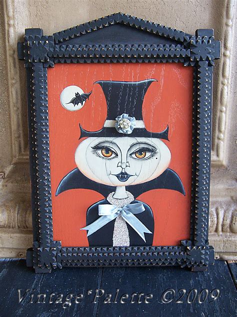 Tramp Art Frame with acrylic painting by Lori Davis ©Vintage Palette ...