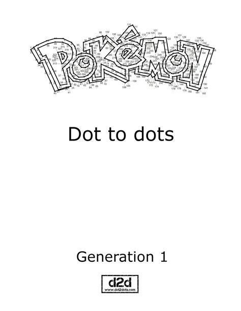 Pokemon Dot To Dots Complete Generation 1 151 Pokemon Etsy