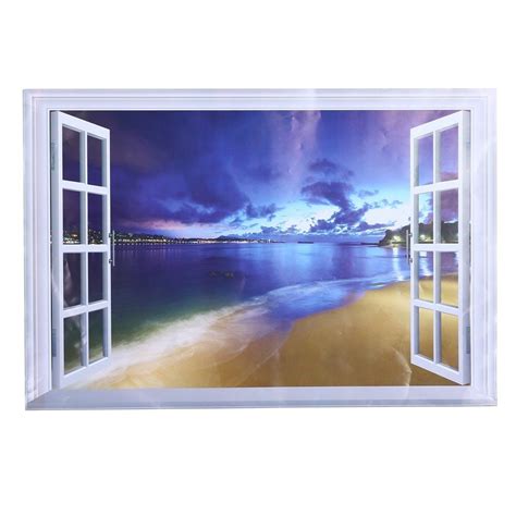 50 70 Cm Summer Beach Seascape 3d Wall Decals Removable Wallpaper 3d