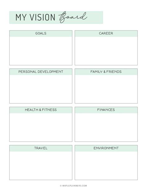 Vision Board Template For Students