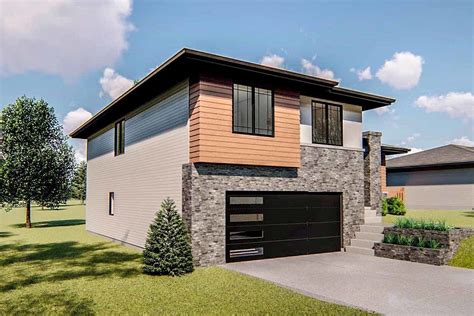 Modern Prairie Style Split Level Home Plan 62756dj Architectural
