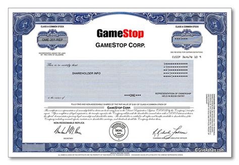 Gme investment & stock information. Gift GameStop Stock | Real Ownership + Stock Certificate ...