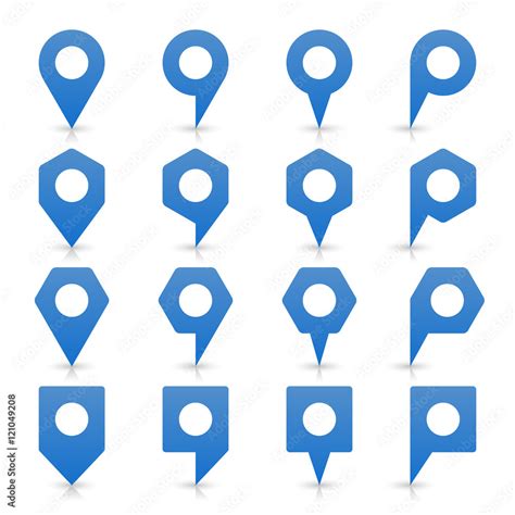 Blue Blank Map Pin Sign Flat Location Icon Stock Vector Adobe Stock