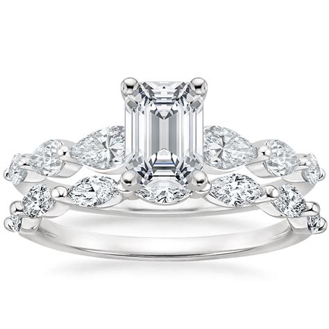 18k White Gold Seine Graduated Pear Diamond Ring Pear Diamond Engagement Ring Pear Diamond