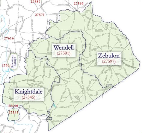 Raleigh Area Zip Code Map