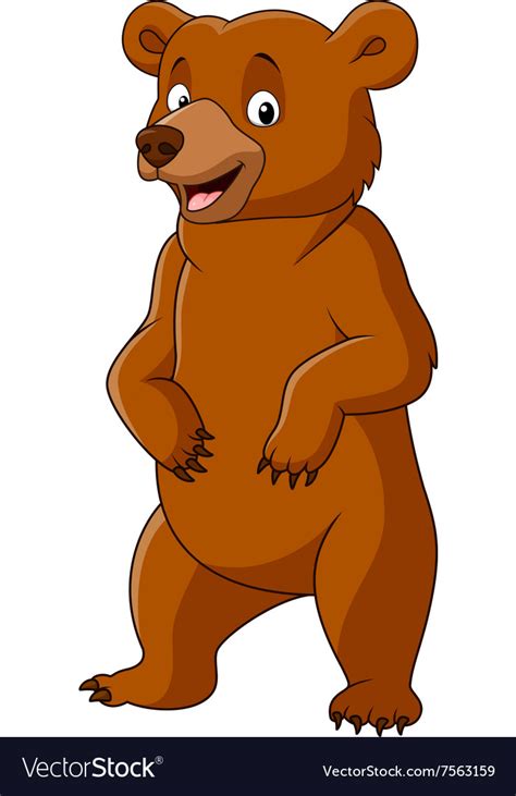 Cartoon Funny Bear Standing Royalty Free Vector Image