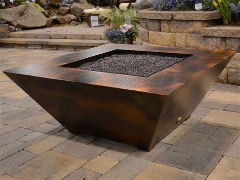 Diy Natural Gas Patio Fire Pit Outdoor Stamped Concrete Patio With