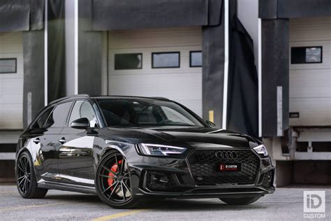 Audi Rs4 B9 Black With Oz Zeus Aftermarket Wheels Wheel Wheel Front